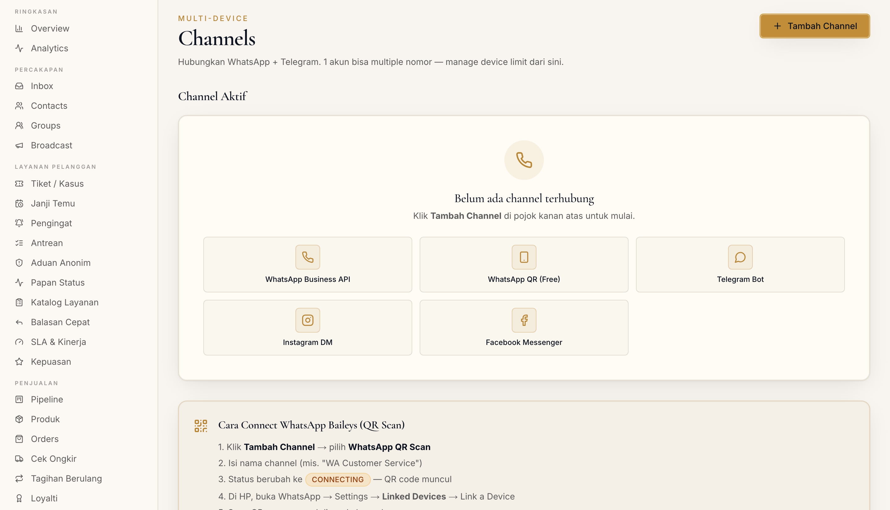 Halaman Channels
